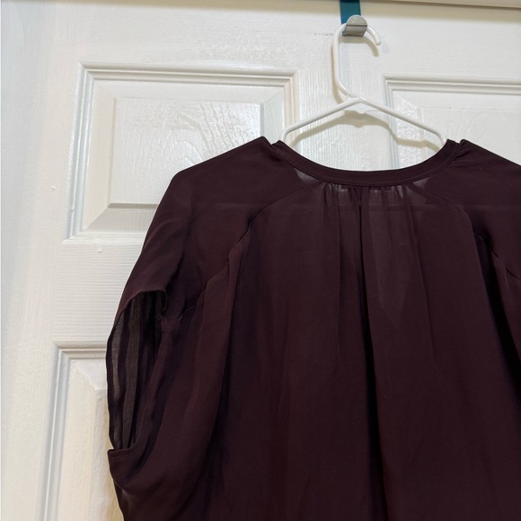 Vince Red Dolman Sleeve Blouse with Mandarin Collar - Picture 8 of 9